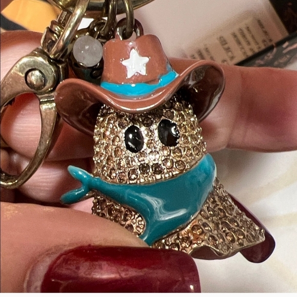 NWT BETSEY JOHNSON COWBOY Ghost CHARM/ KEY RING 🩵✨️🩵✨️👻 - Picture 3 of 8